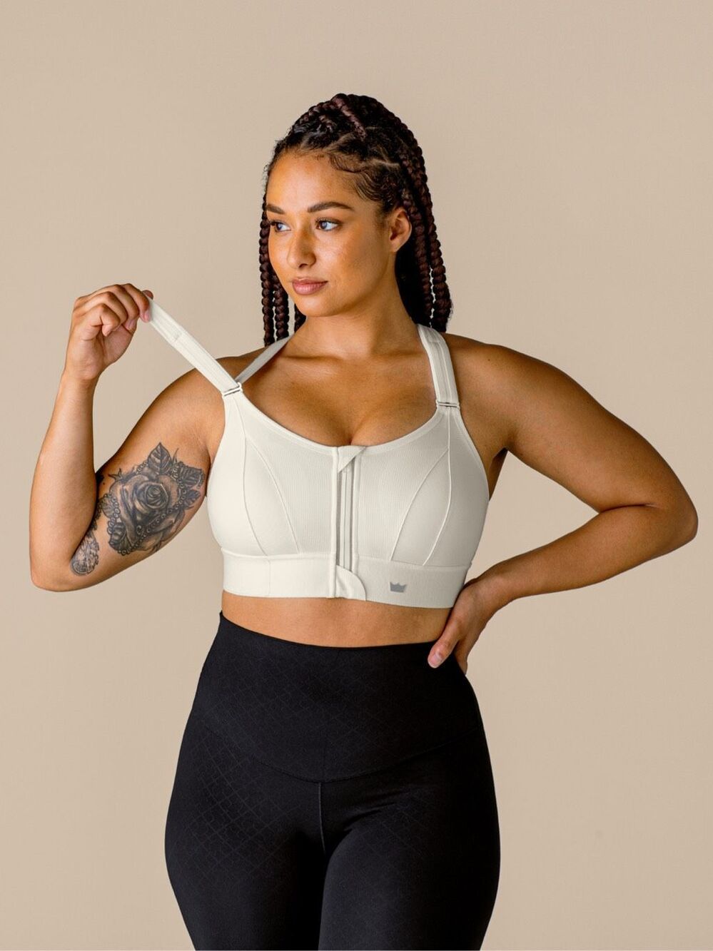Shefit Ultimate high impact  Sports Bra in a light purple color with a front zip